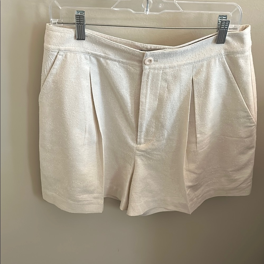 Jenni Kayne Cream High Waist Shorts